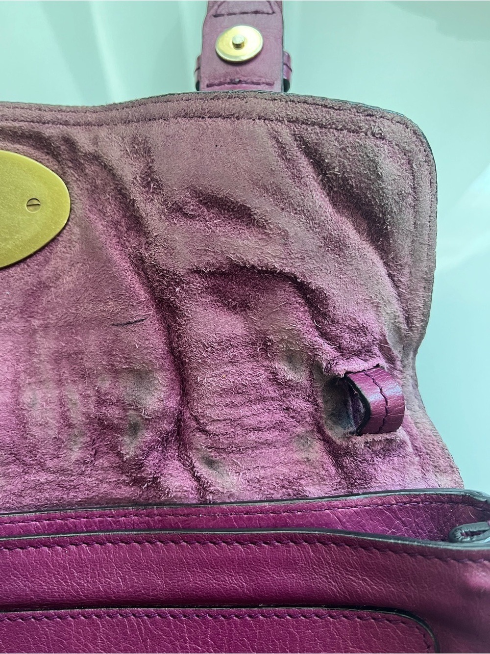 MULBERRY RARE VINTAGE TRIM ALEXA IN BERRY LEATHER - Picture 9 of 16